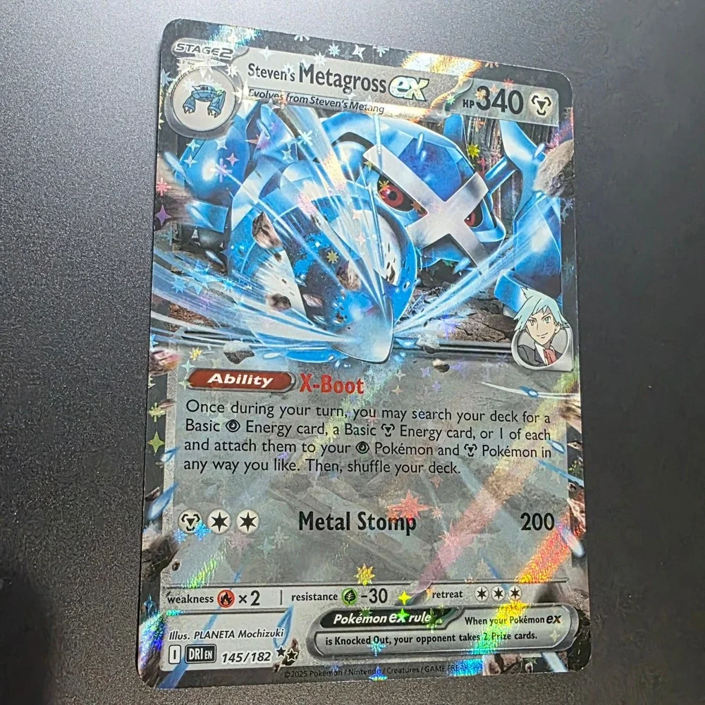 Steven's Metagross ex 145/182 DRI Double Rare Holo Pokemon Card NM